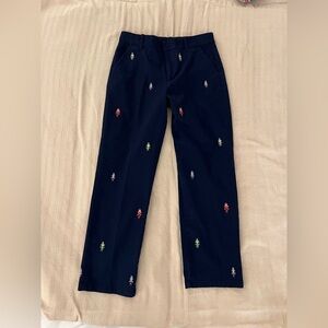EUC Janie and Jack Embroidered Nutcracker Navy Chinos Pants Size 8